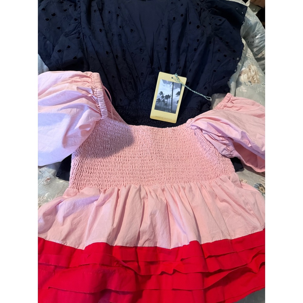 BOGO. Medium tops NEW. Navy eyelet Trovata and pink English Factory